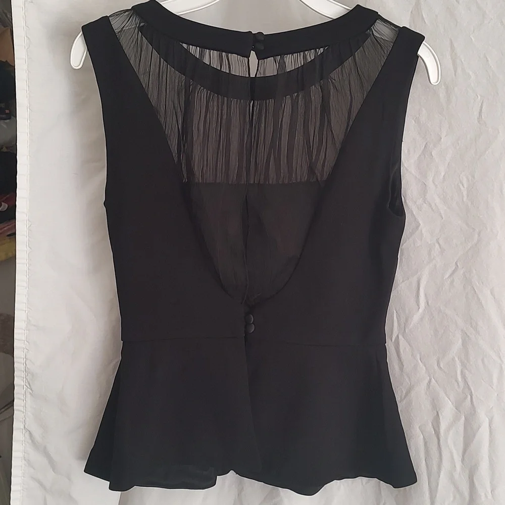 Bebe Sheer Peplum Blouse - Picture 2 of 8
